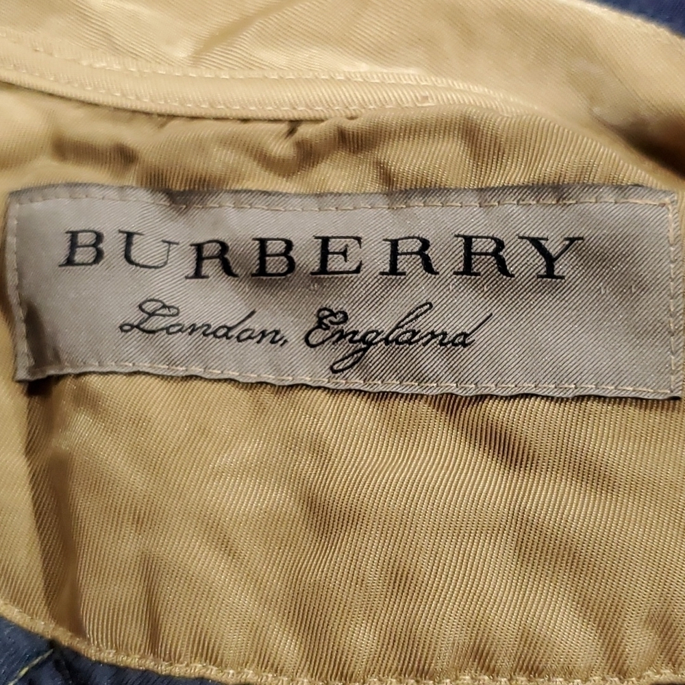 Burberry tan quilted cotton jacket coat nova check flip cuff and collar reverse - Picture 8 of 14